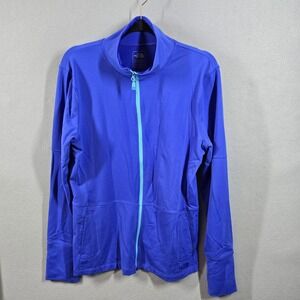 North Face Jacket Womens XL Blue Full Zip VaporWick Lightweight Running Athletic